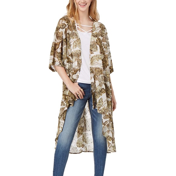 Gypsies & Moondust Tops - Gypsies & Moondust Juniors' Metallic-Print Duster